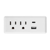 Globe Electric 0 ft. L 2 outlets Wall Tap White