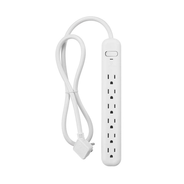 Globe Electric 6 ft. L 6 outlets Power Strip White
