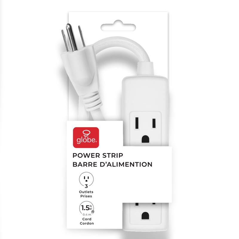 Globe Electric 6 ft. L 6 outlets Power Strip White