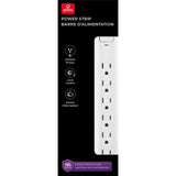 Globe Electric 6 ft. L 6 outlets Power Strip White