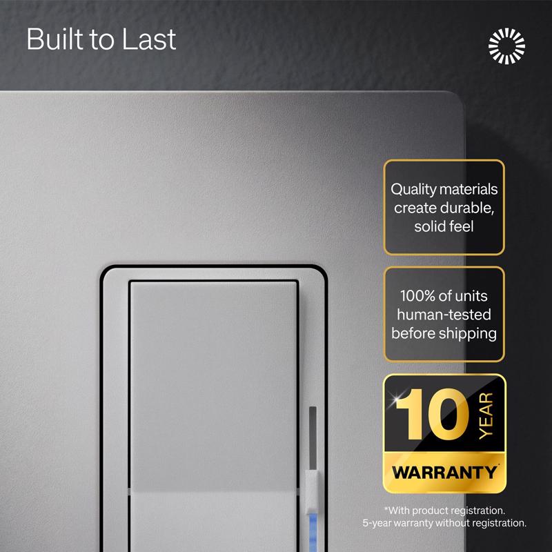 Lutron 150 W Rocker Dimmer Switch 1 pk