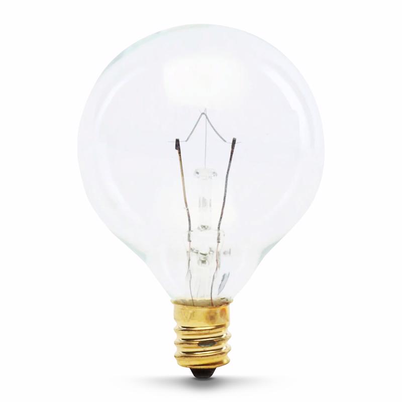 Feit Electric 25 W G16.5 Globe Incandescent Bulb E12 (Candelabra) Soft White 2 pk