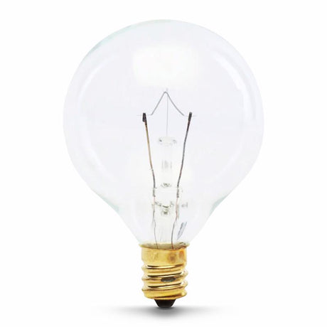 Feit Electric 25 W G16.5 Globe Incandescent Bulb E12 (Candelabra) Soft White 2 pk
