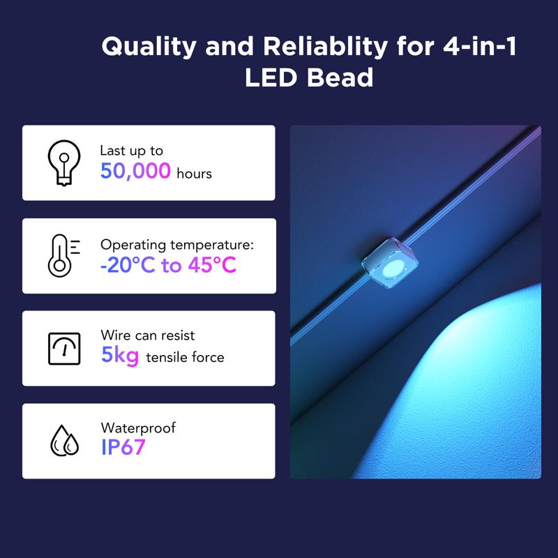 Govee Plug In 72 W LED Smart-Enabled Permanent String Light 1 pk
