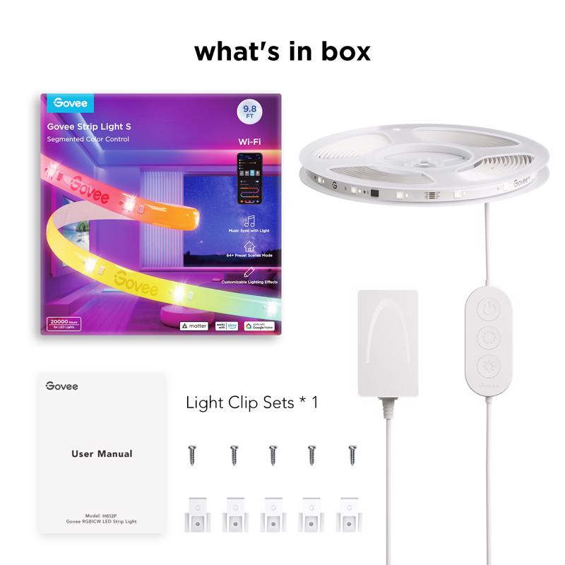 Govee 9.8 ft. L Plug-In LED Smart-Enabled Strip Light