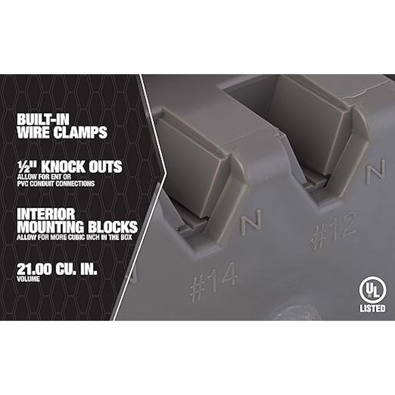 Southwire Rectangle Polycarbonate 1 gang Electrical Box
