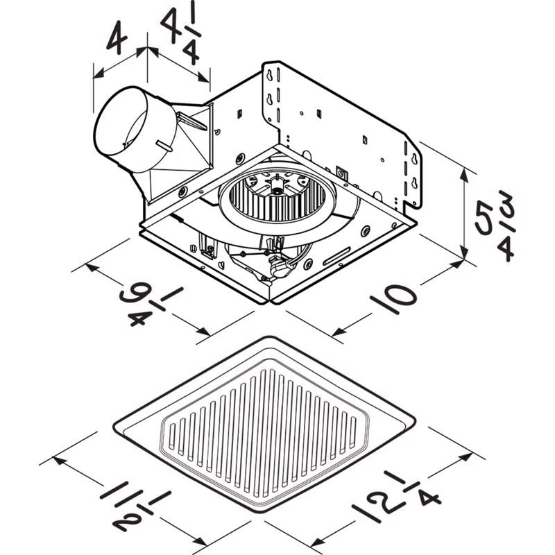 Broan-Nutne 110 CFM 3 Sones Bathroom Ventilation Fan