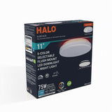 Halo 2.96 in. H X 11 in. W X 11 in. L White LED Ceiling Light Fixture with Nightlight