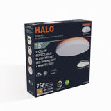 Halo 3.17 in. H X 15 in. W X 15 in. L White LED Ceiling Light Fixture with Nightlight