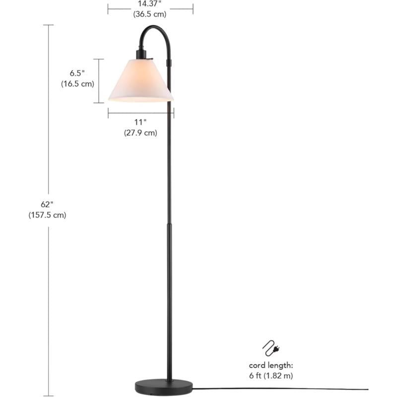 Globe Electric 62 in. Matte Black Floor Lamp