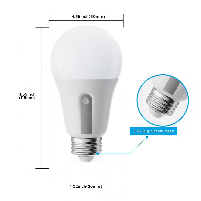 Govee A19 E26 (Medium) Smart-Enabled LED Bulb Color Changing 60 Watt Equivalence 1 pk