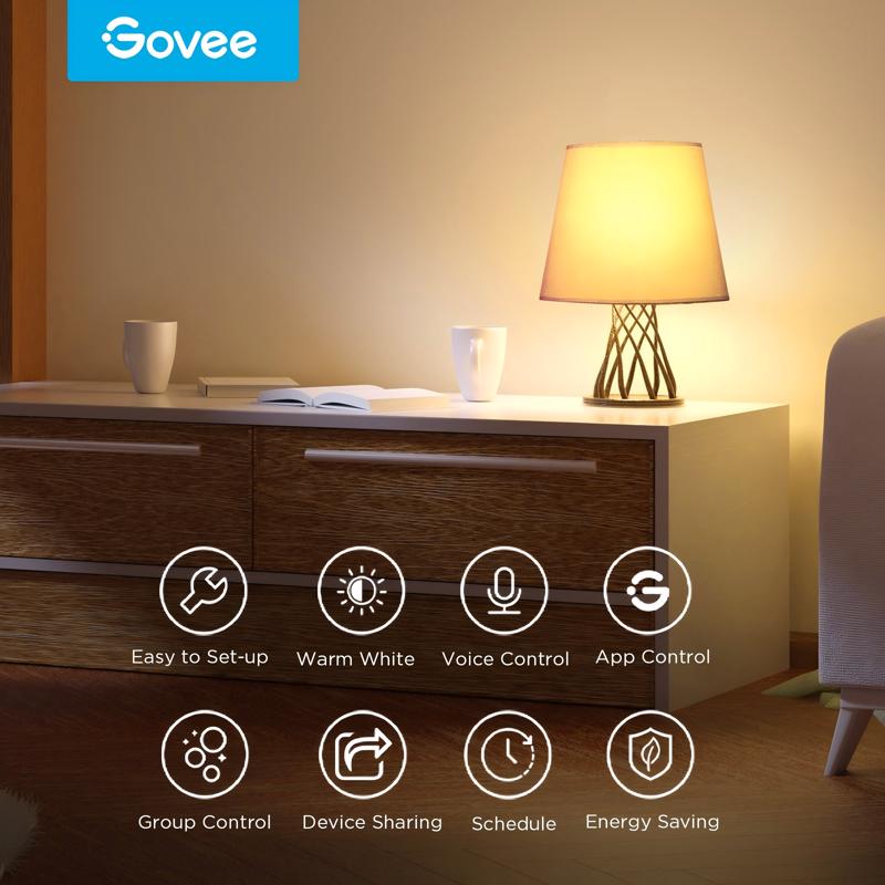 Govee A19 E26 (Medium) Smart-Enabled LED Bulb Color Changing 60 Watt Equivalence 1 pk