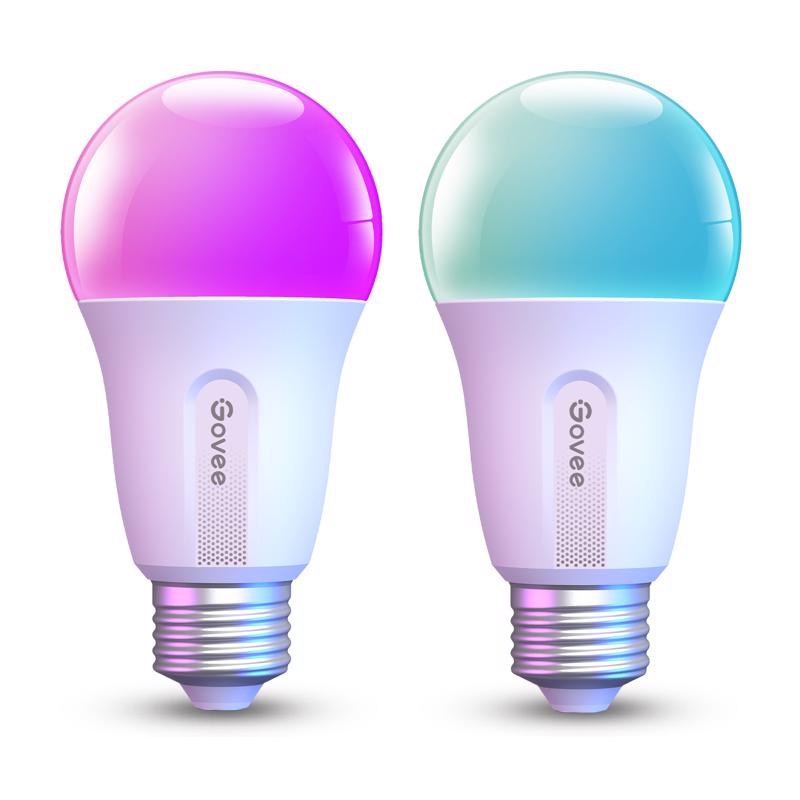Govee A19 E26 (Medium) Smart-Enabled LED Bulb Color Changing 60 Watt Equivalence 2 pk