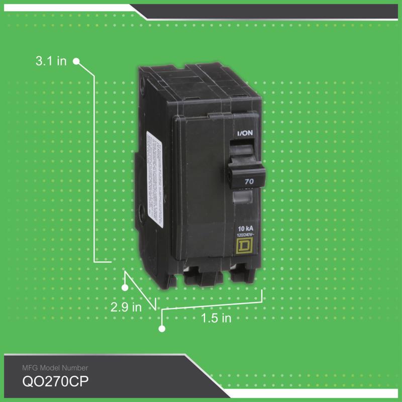 Square D QO 70 amps Plug In 2-Pole Circuit Breaker