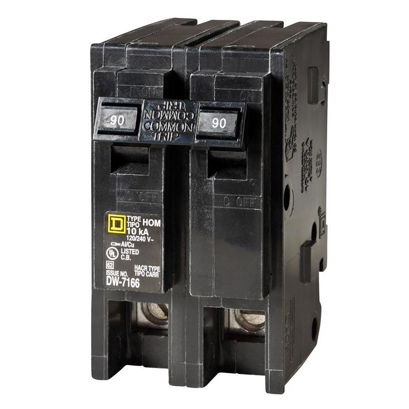 Square D HomeLine 90 amps Plug In 2-Pole Circuit Breaker