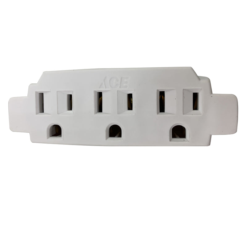 ADAPTR GRNDED TRIPLE WHT