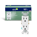 RECEP DCOR 15A WHT 10PK