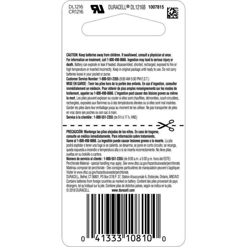 Duracell Lithium Coin 1216 3.5 V 30 mAh Medical Battery 1 pk