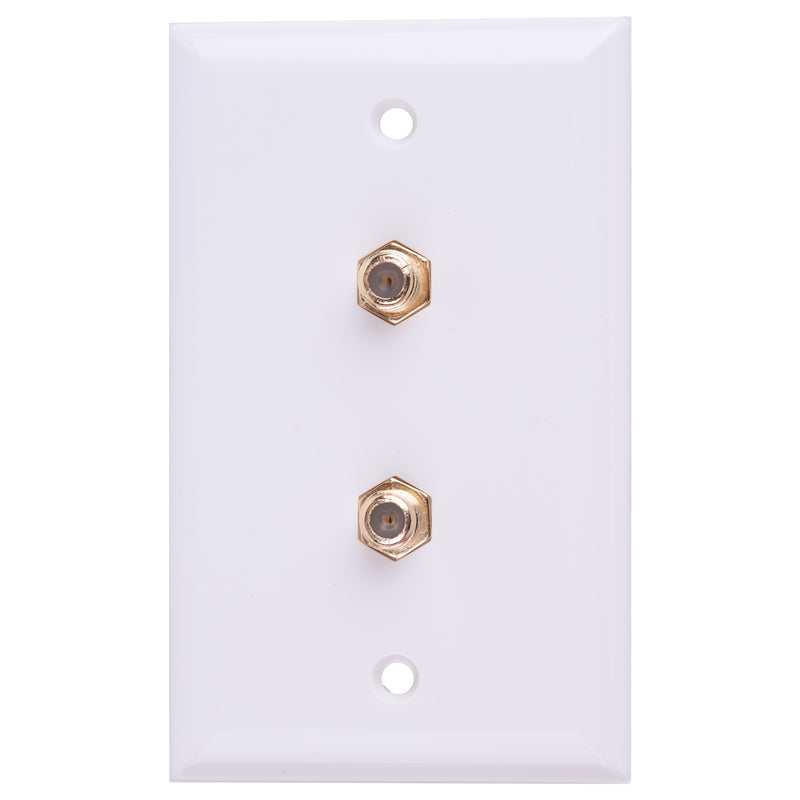 Monster Just Hook It Up White 1 gang Plastic Dual Coax Wall Plate 1 pk