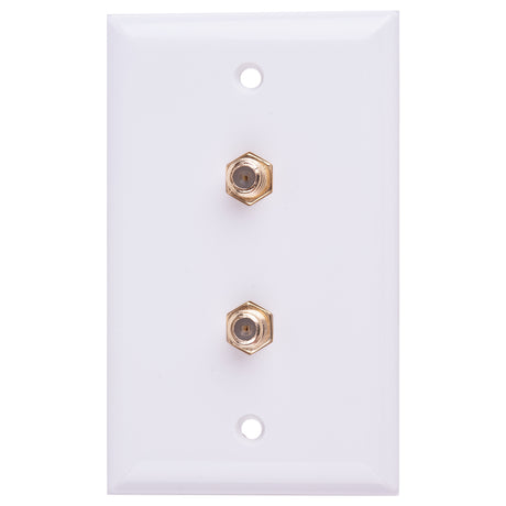 Monster Just Hook It Up White 1 gang Plastic Dual Coax Wall Plate 1 pk