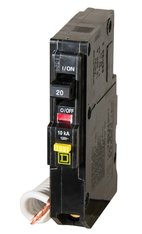 Square D QO 20 amps Plug In Single Pole Circuit Breaker