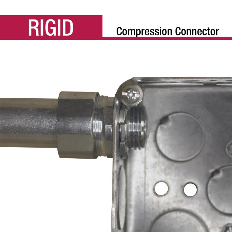 Sigma Engineered Solutions 1/2 in. D Zinc-Plated Steel Compression Connector For Rigid/IMC 1 pk