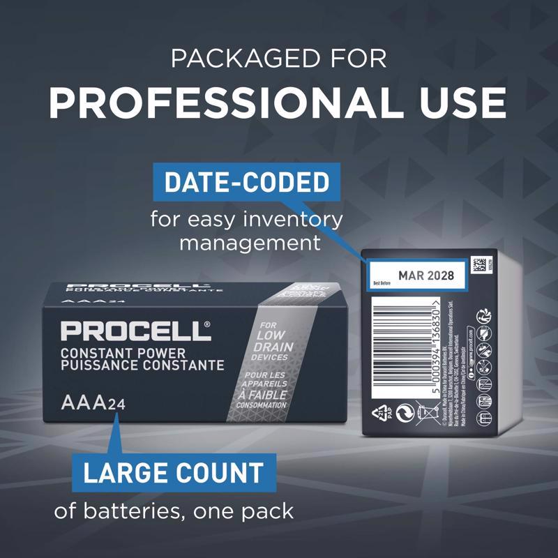 Procell Constant AAA Alkaline Batteries 24 pk Boxed