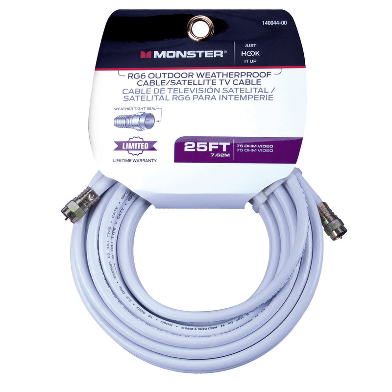 CABLE COAX RG6 25' WHITE