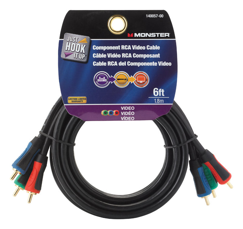 VIDEO CABLE RCA BLK 6'