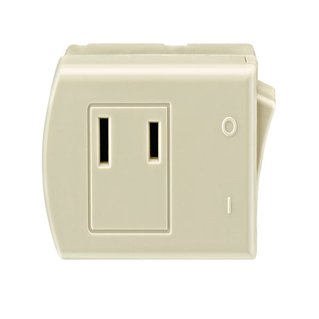 Leviton 13 amps Double Pole Plug-In Switch Tap Ivory 1 pk