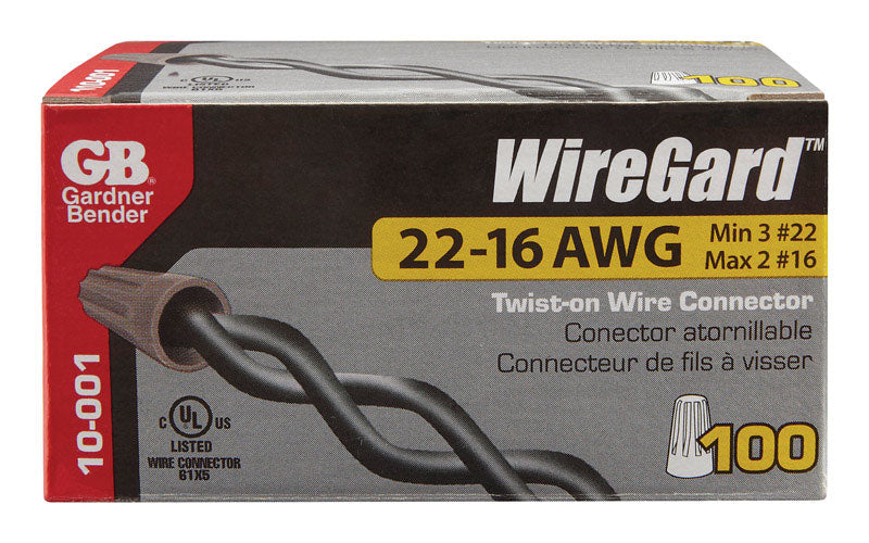 WIRE CONN CPPR GRY 100PK