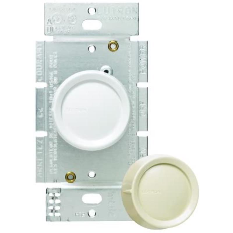 Lutron 5 amps Single Pole Rotary Fan Control Ivory, White 1 pk