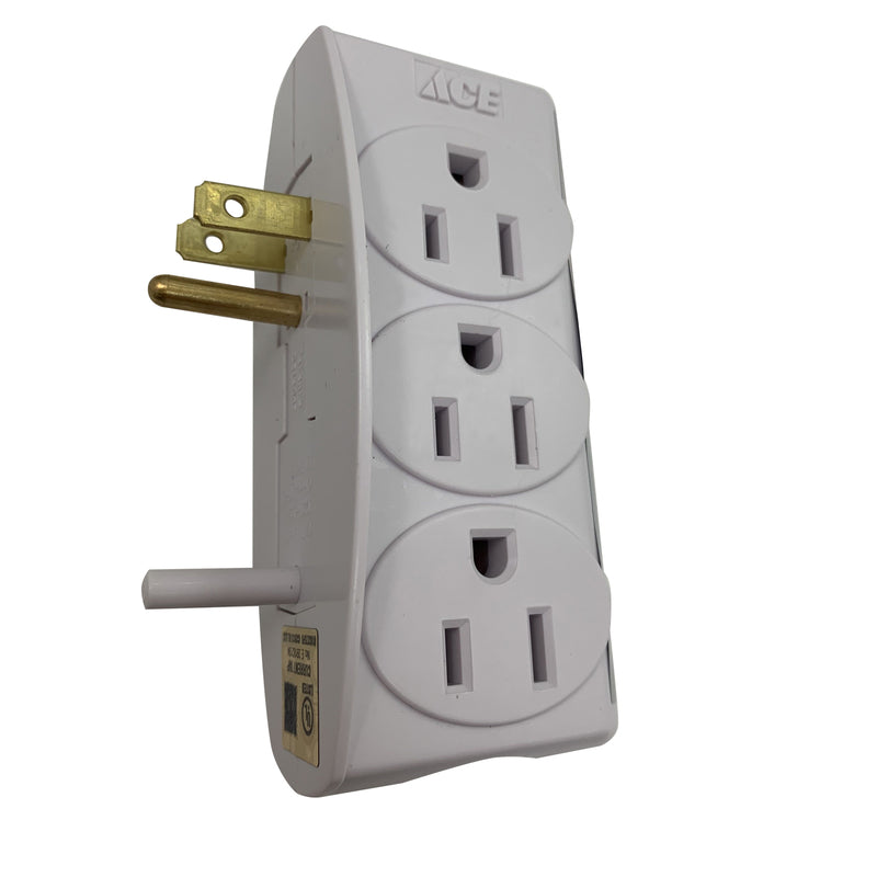 Ace Grounded 6 outlets Adapter 1 pk