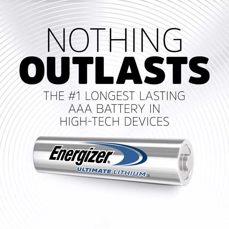 Energizer Ultimate Lithium AAA 1.5 V 1250 mAh Battery L92BP-4 4 pk