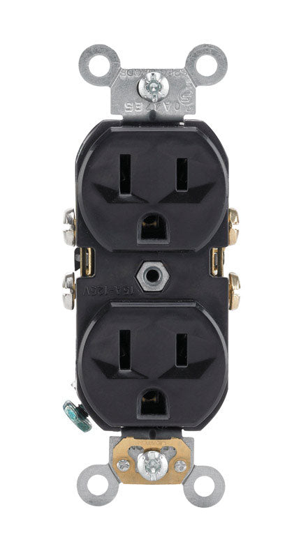OUTLT 5-15R DPLX BLK 15A