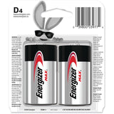 Energizer Max D Alkaline Batteries 4 pk Carded
