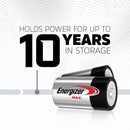 Energizer Max D Alkaline Batteries 4 pk Carded