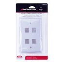 WALLPLATE 4-PORT WHITE