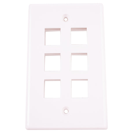 Monster Just Hook It Up White 6 gang Plastic Keystone Wall Plate 1 pk