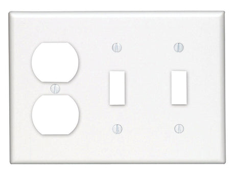 WALLPLAT 2SWTCH/RECEP WH