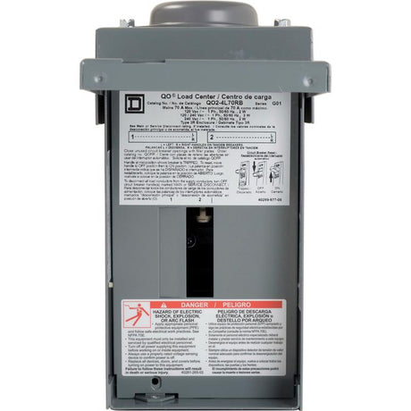 Square D QO 70 amps 120/240 V 2 space 4 circuits Combination Mount Main Lug Load Center
