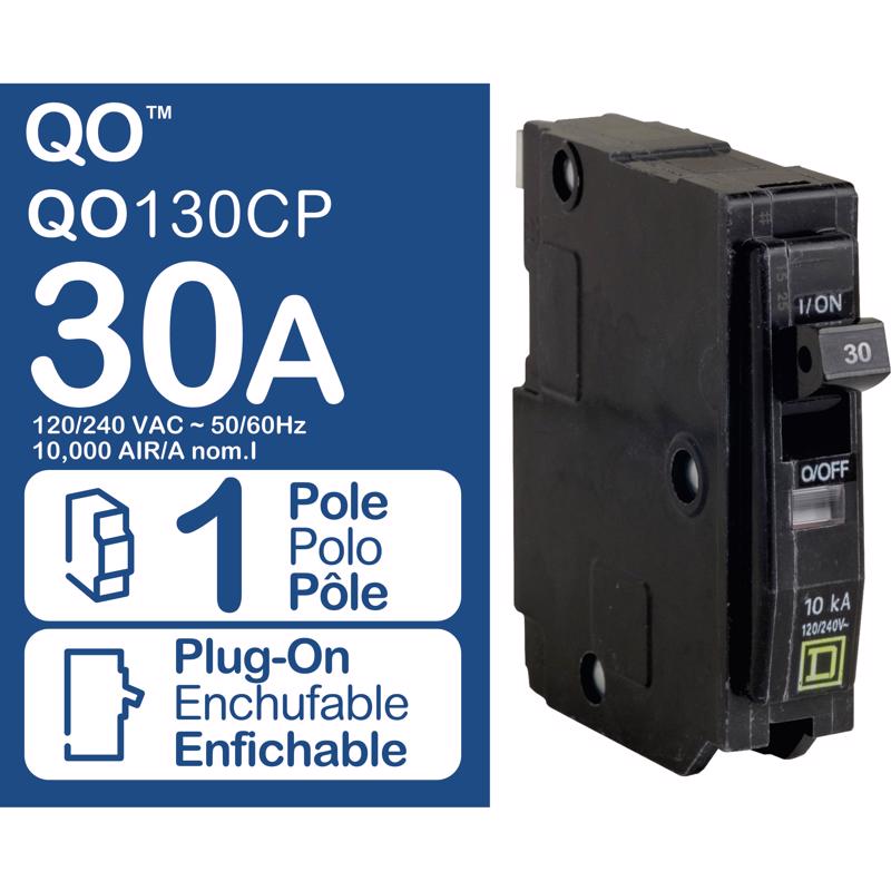 Square D QO 30 amps Plug In Single Pole Circuit Breaker