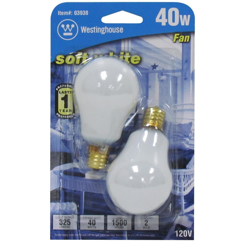 Westinghouse 40 W A15 A-Line Incandescent Bulb E17 (Intermediate) Soft White 2 pk