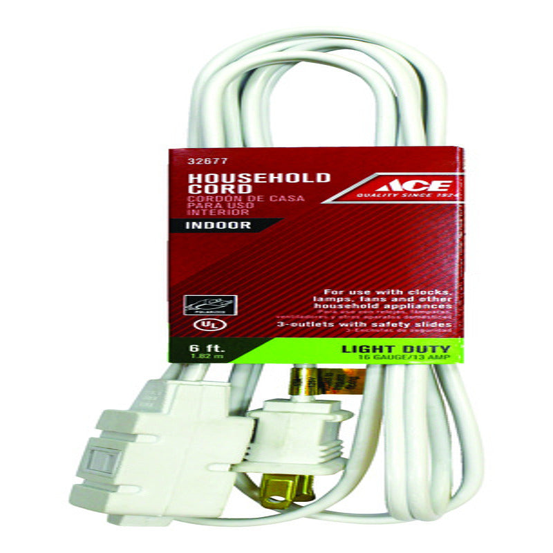CORD EXTN16/2SPT-2 6'WHT