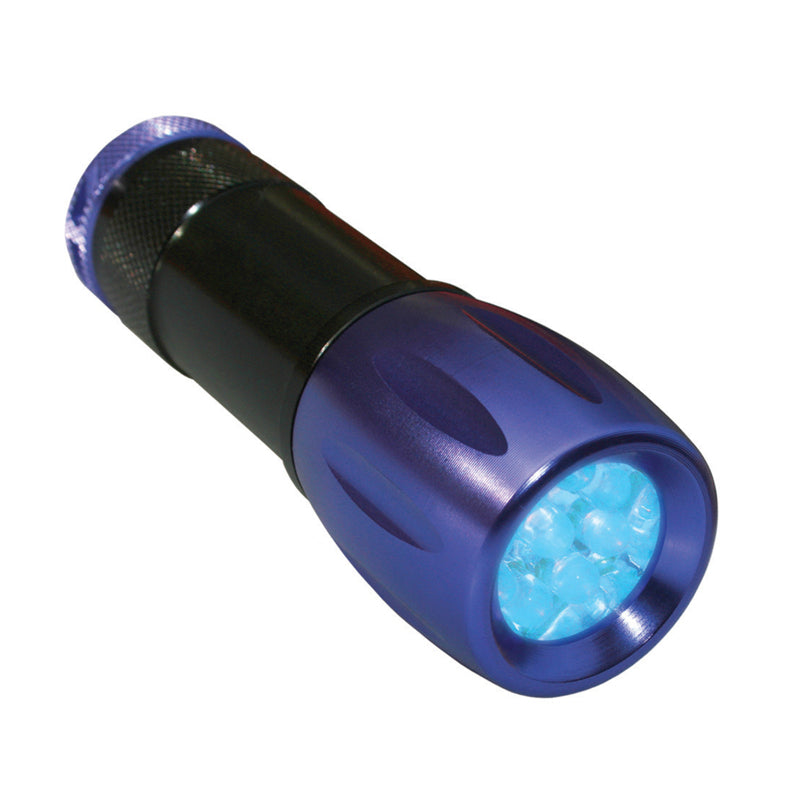 Scorpion 9 LED Black/Purple LED UV Flashlight AAA Battery