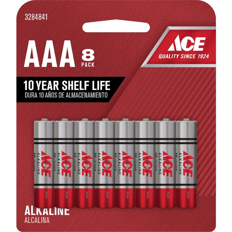Ace AAA Alkaline Batteries 8 pk Carded