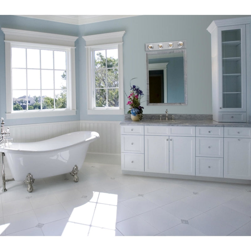 Westinghouse Chrome Silver 4 lights Incandescent Bathroom Bar Fixture Wall Mount