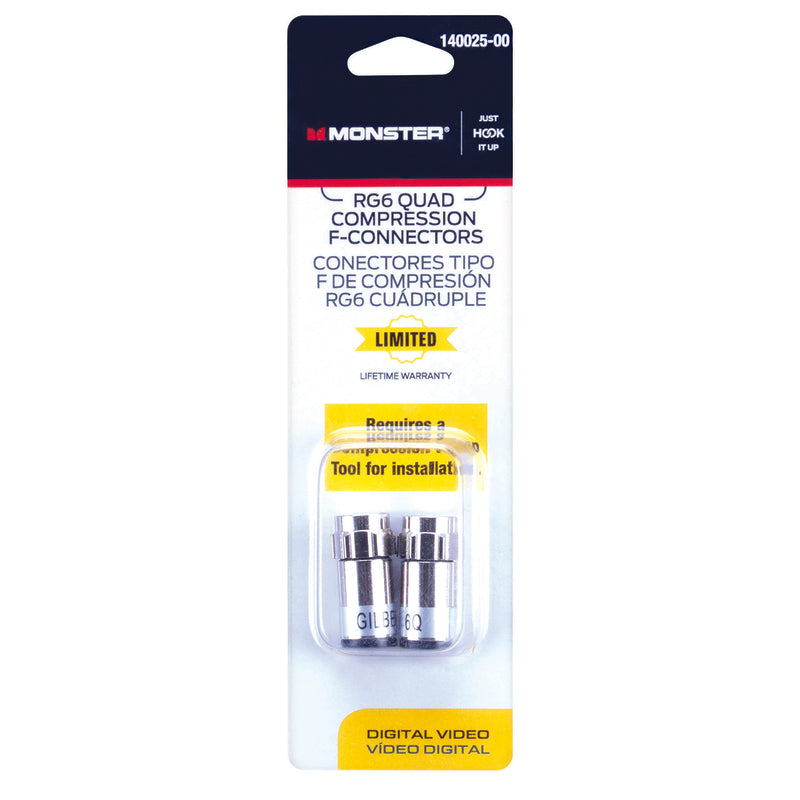 CONNECTOR RG6 QUAD 2PK