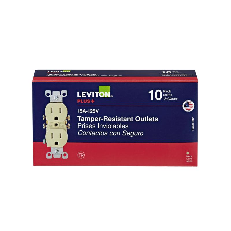Leviton 15 amps 125 V Duplex Ivory Outlet 5-15R 10 pk