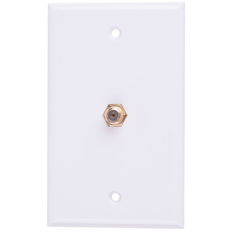 Monster Just Hook It Up White 1 gang Plastic Coaxial Wall Plate 1 pk